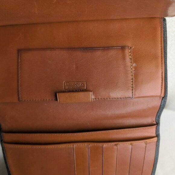Vintage Dooney & Bourke All Weather Leather Kiss Lock Wallet Black Brown USA - Picture 9 of 12